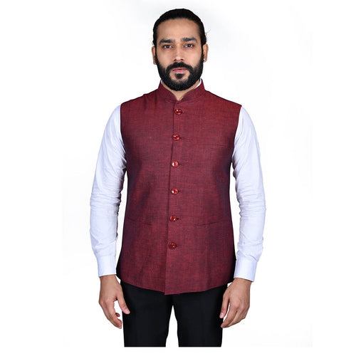 mens maroon nehru jacket