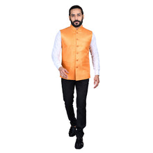 Load image into Gallery viewer, mens orange color nehru jacket

