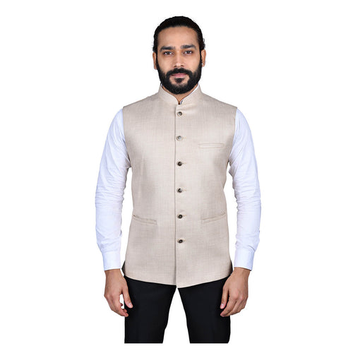 mens beige color nehru jacket