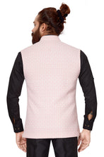 Load image into Gallery viewer, Ajay Arvindbhai Khatri Men&#39;s  Embroidered Fabric Regular Nehru Jacket Pink Color
