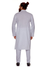 Load image into Gallery viewer, Ajay Arvindbhai Khatri Men&#39;s Pure Cotton Chakan Embroidery Kurta White Color
