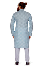 Load image into Gallery viewer, Ajay Arvindbhai Khatri Men&#39;s Cotton Printed Fabric Kurta Sky Blue
