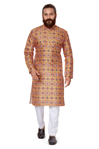mens printed kurta