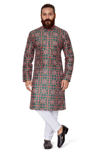 mens printed kurta
