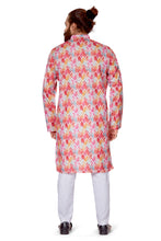 Load image into Gallery viewer, Ajay Arvindbhai Khatri Men&#39;s Cotton Printed Fabric Kurta pink
