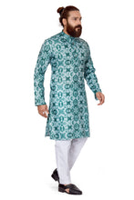 Load image into Gallery viewer, Ajay Arvindbhai Khatri Men&#39;s Cotton Printed Fabric Kurta Bootal Green
