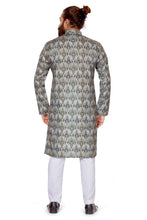 Load image into Gallery viewer, mens cotton printed green colour kurta
