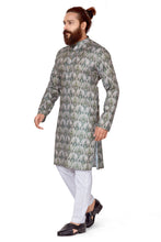 Load image into Gallery viewer, Ajay Arvindbhai Khatri Men&#39;s Cotton Printed Fabric Kurta Green
