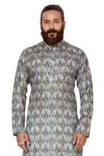 Load image into Gallery viewer, mens cotton printed green colour kurta
