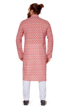 Load image into Gallery viewer, Ajay Arvindbhai Khatri Men&#39;s Cotton Printed Fabric Kurta Red
