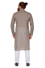 Load image into Gallery viewer, Ajay Arvindbhai Khatri Men&#39;s Cotton Printed Kurta Cream Wine
