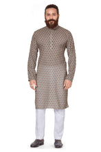 Load image into Gallery viewer, Ajay Arvindbhai Khatri Men&#39;s Cotton Printed Kurta Cream Wine
