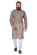 Load image into Gallery viewer, Ajay Arvindbhai Khatri Men&#39;s Cotton Printed Kurta Cream Wine
