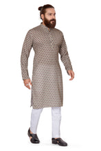 Load image into Gallery viewer, Ajay Arvindbhai Khatri Men&#39;s Cotton Printed Kurta Cream Wine
