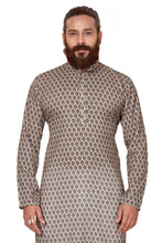 Load image into Gallery viewer, Ajay Arvindbhai Khatri Men&#39;s Cotton Printed Kurta Cream Wine
