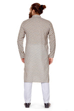 Load image into Gallery viewer, Ajay Arvindbhai Khatri Men&#39;s Cotton Printed Kurta Cream Print

