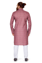 Load image into Gallery viewer, mens maroon dark pink color printed kurta
