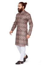 Load image into Gallery viewer, Ajay Arvindbhai Khatri Men&#39;s Cotton Printed Fabric Kurta Light Brown
