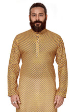 Load image into Gallery viewer, Ajay Arvindbhai Khatri Men&#39;s Cotton Printed Fabric Kurta Yellow Color
