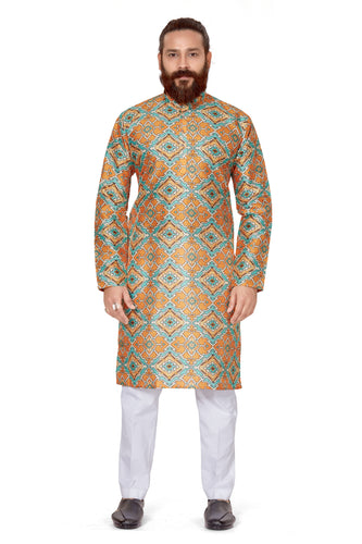 mens printed kurta