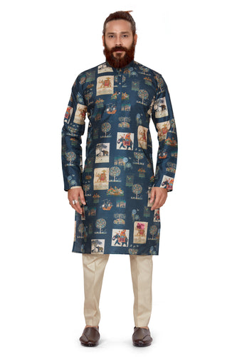 mens printed kurta