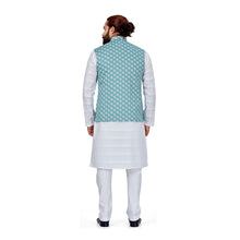 Load image into Gallery viewer, Ajay Arvindbhai Khatri Men&#39;s Regular Nehru Jacket Light Blue
