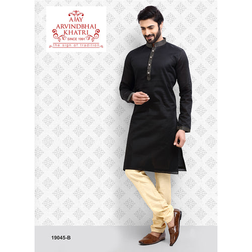 mens black kurta pajama set