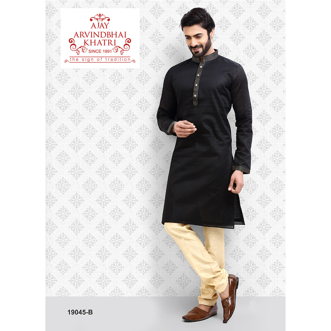 mens black kurta pajama set