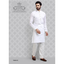 Load image into Gallery viewer, Ajay Arvindbhai Khatri Men&#39;s White Colour Kurta &amp; White Pyjama Set

