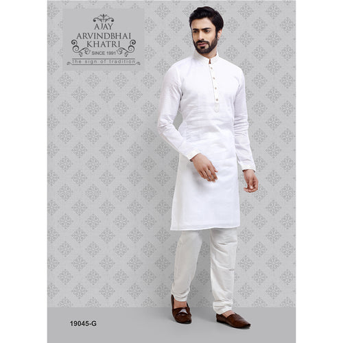mens white kurta pajama set