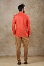 Load image into Gallery viewer, mens orange color cotton short kurta
