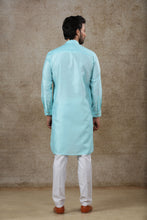 Load image into Gallery viewer, mens sky blue color kurta pajama set
