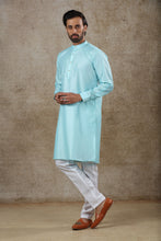 Load image into Gallery viewer, mens sky blue color kurta pajama set
