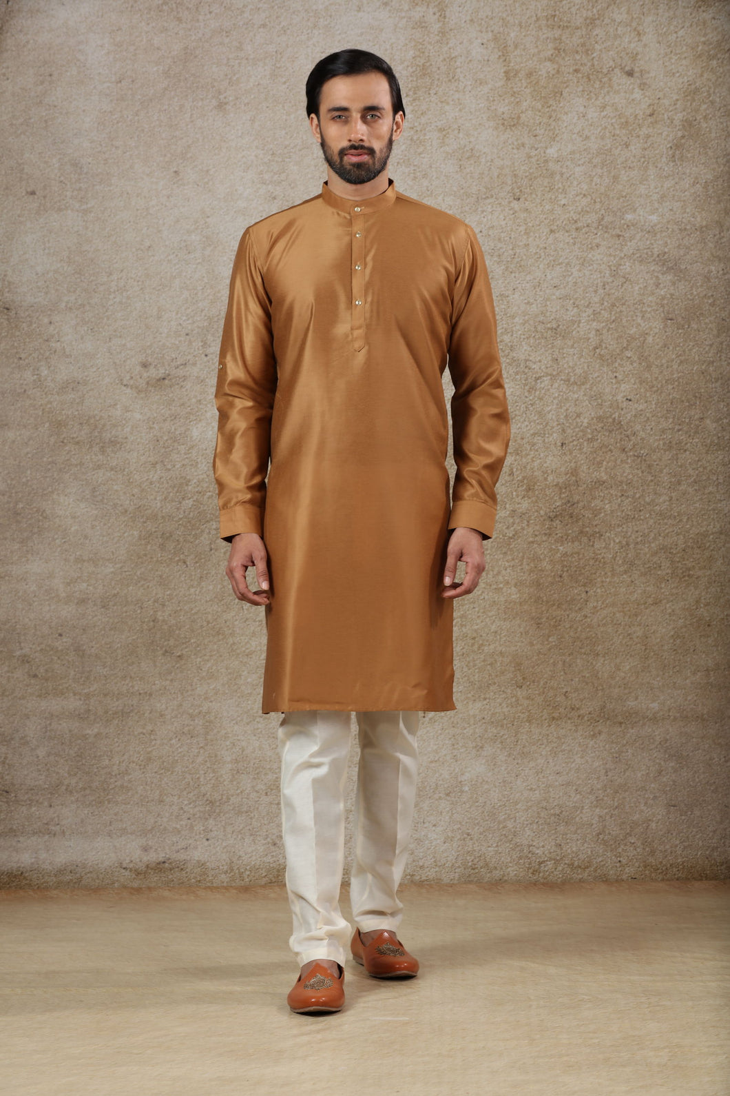 mens brown color kurta pajama set