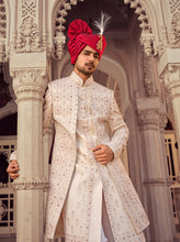Load image into Gallery viewer, Ajay Arvindbhai Khatri Wedding Special Art 3 Pic Silk Sherwani For Wedding
