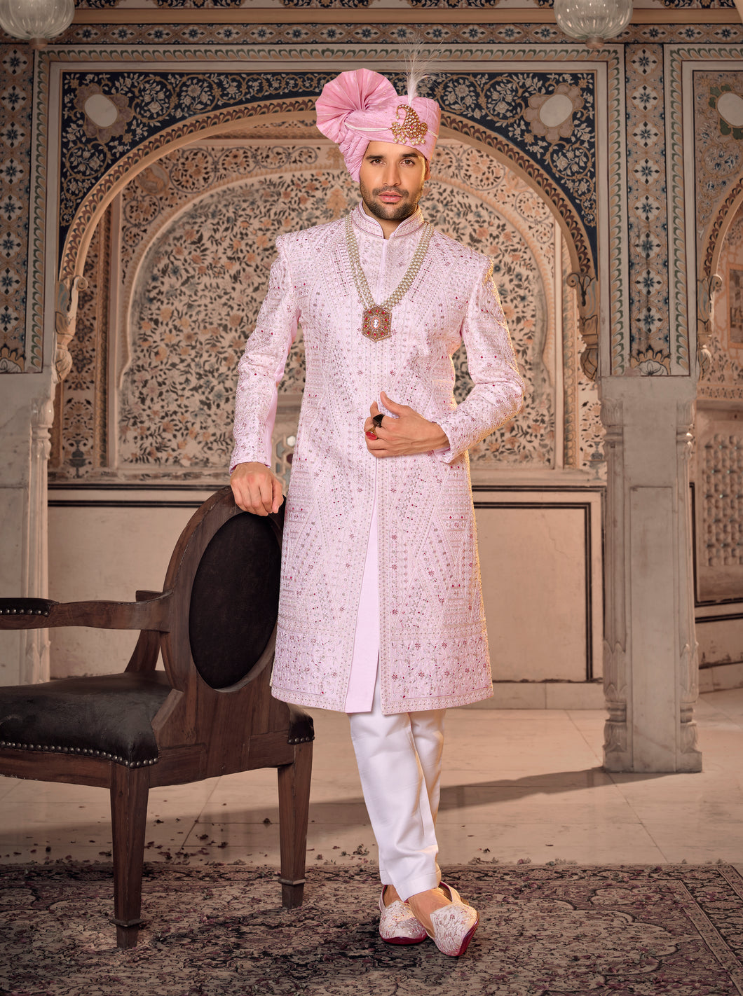 Ajay Arvindbhai Khatri Wedding Special Art 2 pic Silk Sherwani For Wedding
