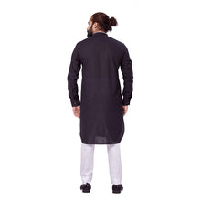 Load image into Gallery viewer, mens black color cotton kurta
