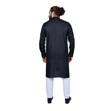 Load image into Gallery viewer, mens black color cotton kurta
