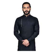 Load image into Gallery viewer, mens black color cotton kurta
