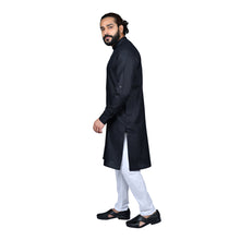 Load image into Gallery viewer, mens black color cotton kurta
