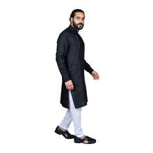 Load image into Gallery viewer, mens black color cotton kurta
