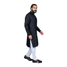 Load image into Gallery viewer, Ajay Arvindbhai Khatri Men&#39;s Executive Cotton Regular Stylish kurta Black Colour
