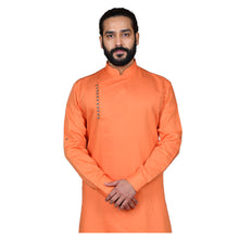 Load image into Gallery viewer, mens orange color cotton kurta
