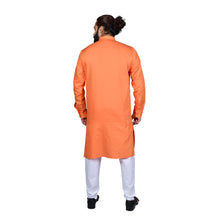Load image into Gallery viewer, mens orange color cotton kurta
