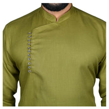 Load image into Gallery viewer, Ajay Arvindbhai Khatri Men&#39;s Executive Cotton Regular Stylish kurta Green Colour
