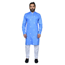 Load image into Gallery viewer, mens sky blue color poly cotton kurta
