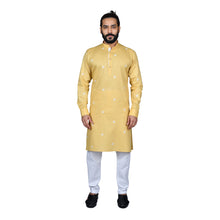 Load image into Gallery viewer, mens yellow color poly cotton kurta
