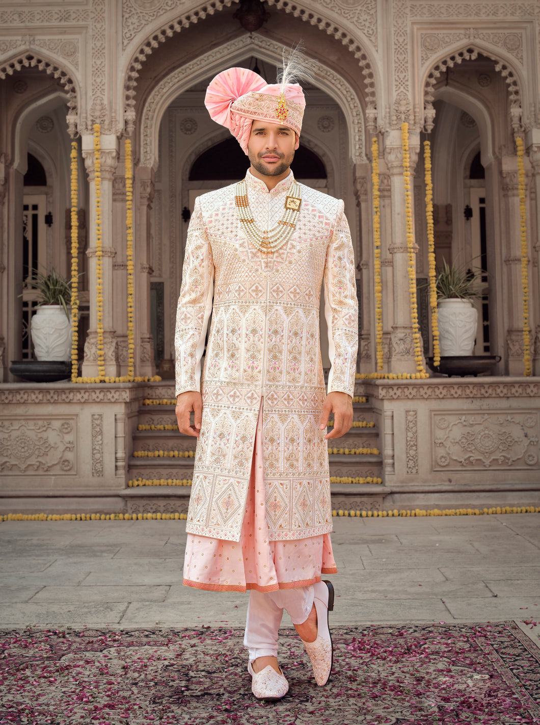 Ajay Arvindbhai Khatri Wedding Special Art Silk Sherwani For Wedding