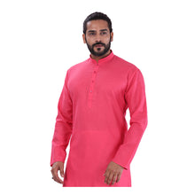 Load image into Gallery viewer, Ajay Arvindbhai Khatri Men&#39;s Pure Cotton Regular Kurta Dark Pink Colour
