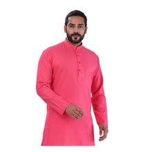 Load image into Gallery viewer, Ajay Arvindbhai Khatri Men&#39;s Pure Cotton Regular Kurta Dark Pink Colour
